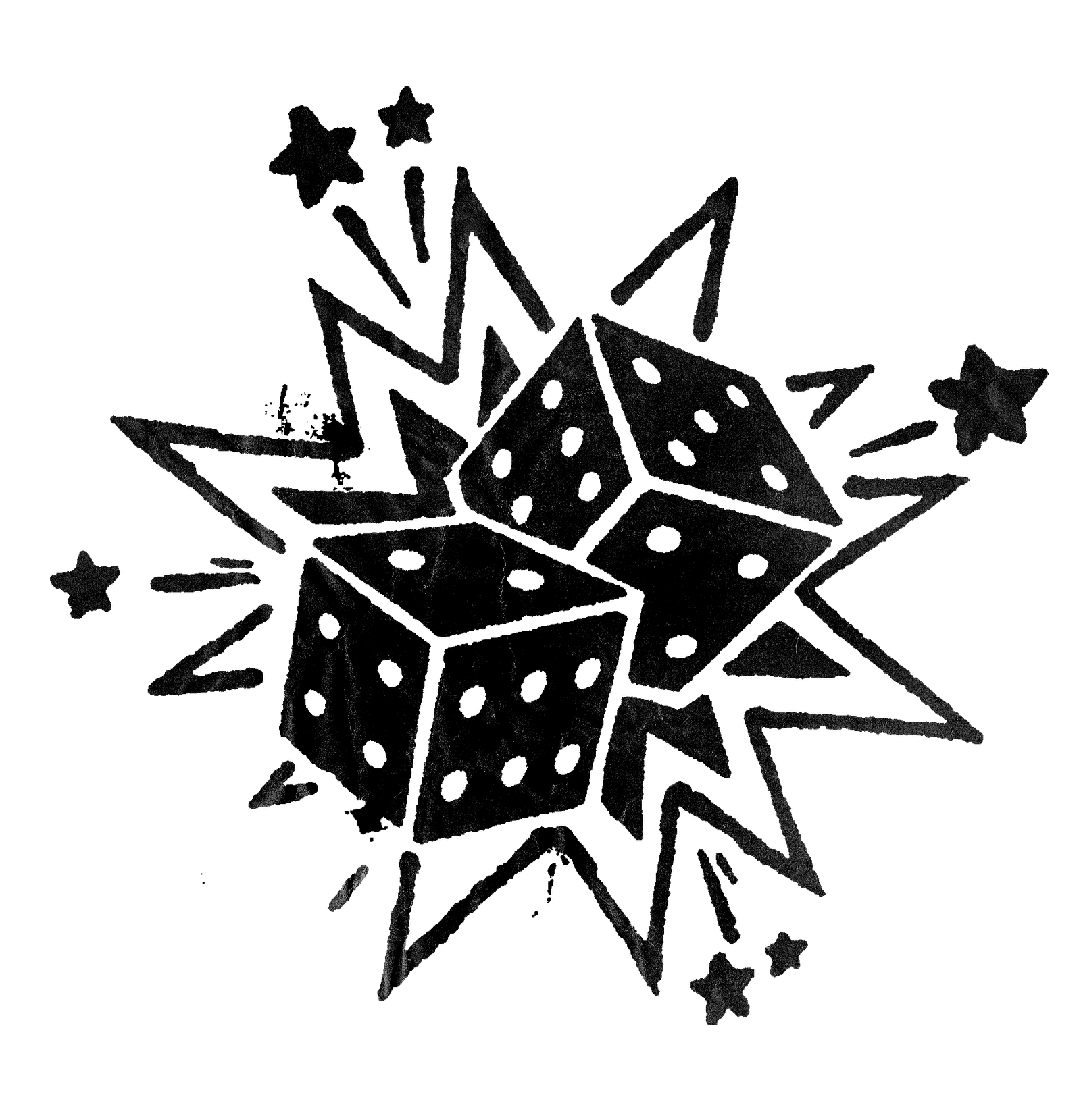 Exploding dice icon art